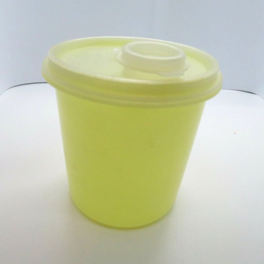 Vintage Tupperware Canister Lid Seal Flip Top Small Yellow 603-1 USA Made